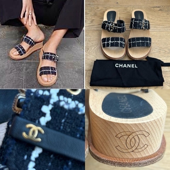 Chanel Tweed Sandals - Picture 1 of 11